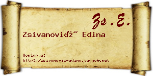 Zsivanović Edina névjegykártya